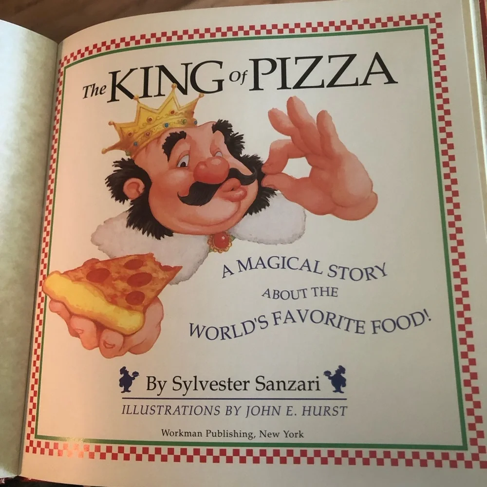 The King of Pizza Storybook & Plate — White Box with Colorful Pizza Art